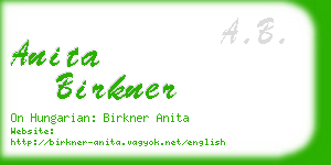 anita birkner business card